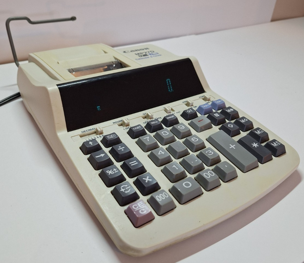 Vintage Canon MP27D Business Calculator Clock Calendar 12 Digits Tested Working
